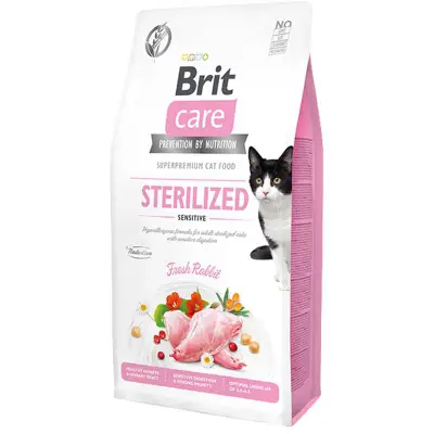 Brit Care Hipoalerjenik Sterilized Sensitive Tavşanlı Tahılsız Kısırlaştırımış Kedi Maması