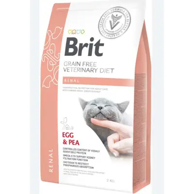 BRIT GF VETERINARY DIETS CAT RENAL YUMURTA BEZELYE 2 KG