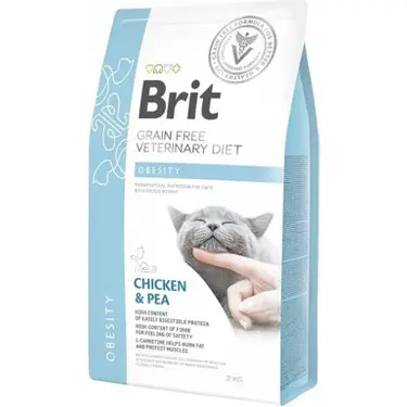 Brit Veterinary Diets Obesity Tahılsız Tavuk Bezelye Kedi Maması 2 Kg