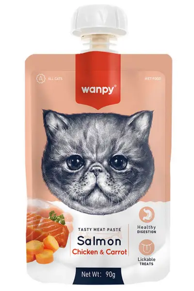 Wanpy Taze Somon & Tavuklu Kedi Et Ezmesi 90 gr